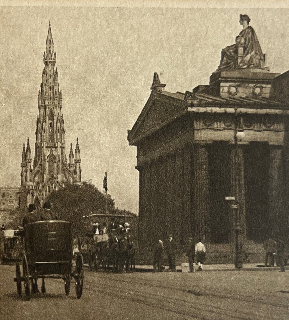 Antique Ephemera Early 1900 Litho Castle Postcards Princes St East End Edinburgh